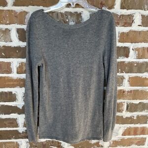 Banana Republic Filpucci Tie Back Sweater XS Merino Wool Cashmere Blend Gray